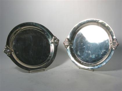 Appraisal: Pair of sterling silver circular serving trays International th century