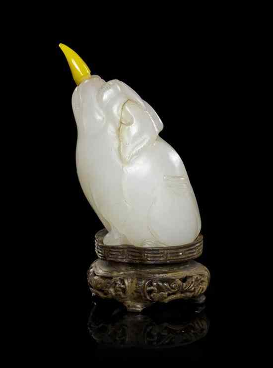 Appraisal: A Hardstone Dog Form Snuff Bottle of even white stone