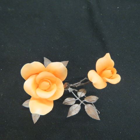 Appraisal: Boehm Porcelain Bronze Figurineof an orange rose excellent