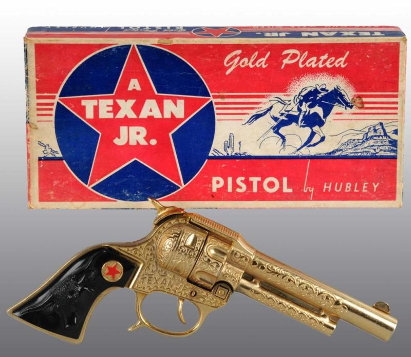 Appraisal: Hubley Texan Jr Gold-Plated Toy Cap Gun Description Gold finish