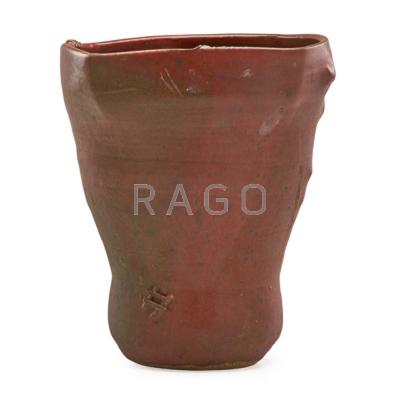 Appraisal: ROBERT TURNER - Tall reduction-fired stoneware vase Shino glaze Alfred