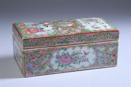 Appraisal: CHINESE EXPORT ROSE MEDALLION PORCELAIN BOX AND COVER circa Rectangular