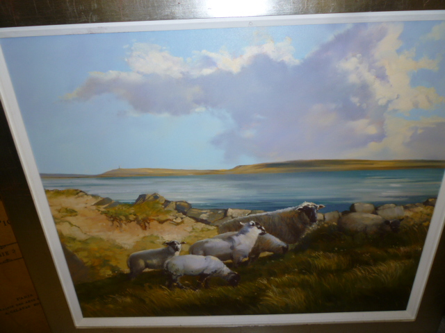 Appraisal: BOHUSLAV BARLOW b Moorland Dam oil on canvas signed and