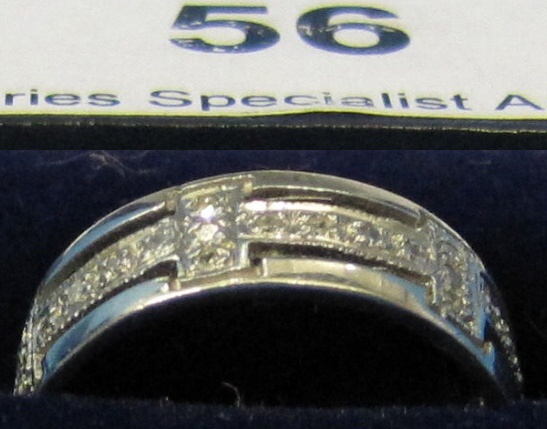 Appraisal: CT White Gold Diamond Eternity Style Ring size L retail