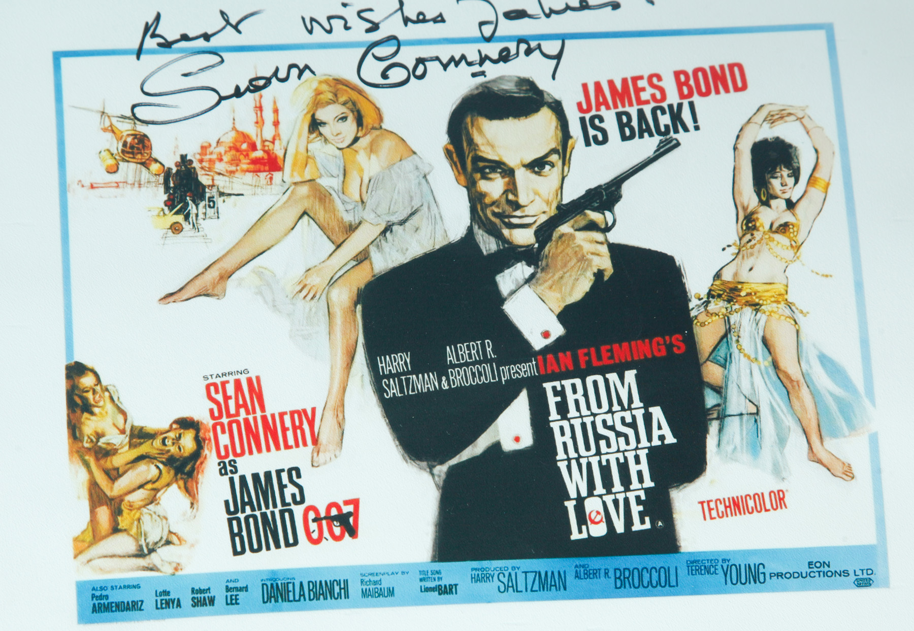 Appraisal: COLLECTION OF AUTOGRAPHS FROM JAMES BOND MOVIES Twentieth century Collection