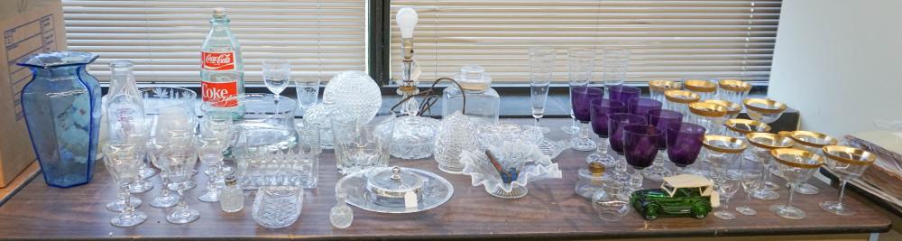 Appraisal: GROUP WITH GLASS BARWARE AND TABLE ARTICLESGroup with Glass Barware