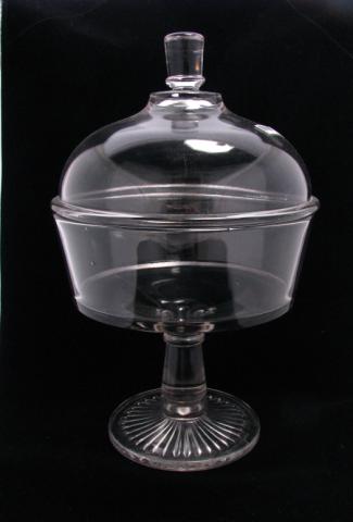 Appraisal: Two glass compotes and cut glass bowl including high lidded