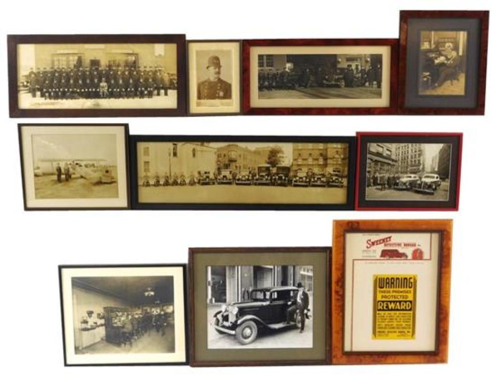 Appraisal: POLICE MEMORABLIA Early th C police photographs ten pieces including