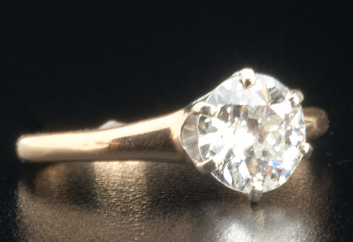 Appraisal: EC diamond weighing approx ct in a six-prong engagement ring