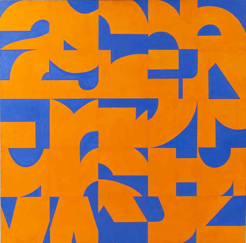 Appraisal: Op Art Painting mid th centuryacrylic on canvas unsigned orange