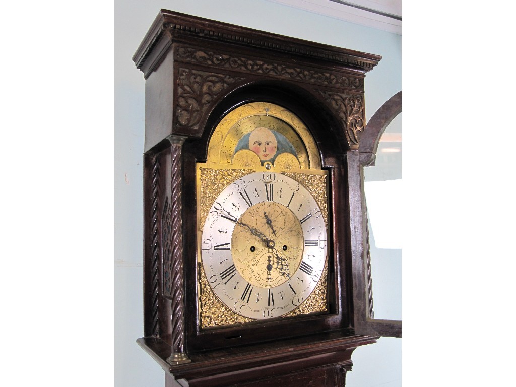 Appraisal: A mahogany longcase clock the brass dial inscribed John Hamilton