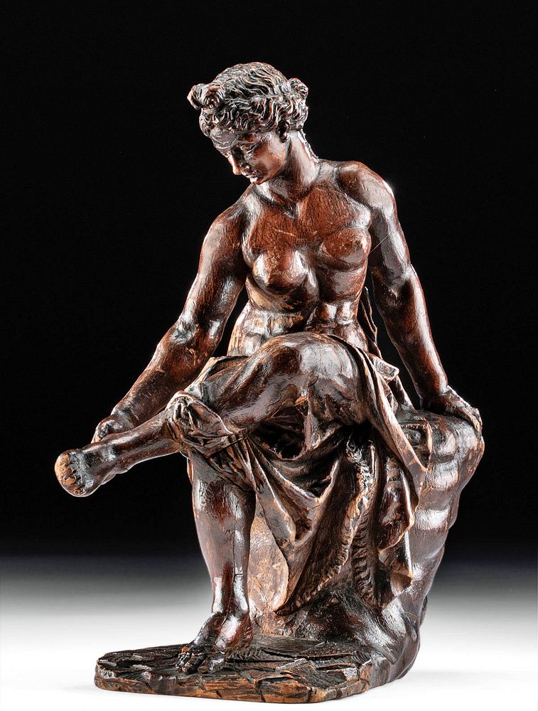 Appraisal: Published th C European Fruitwood Statue of Venus Europe Netherlandish