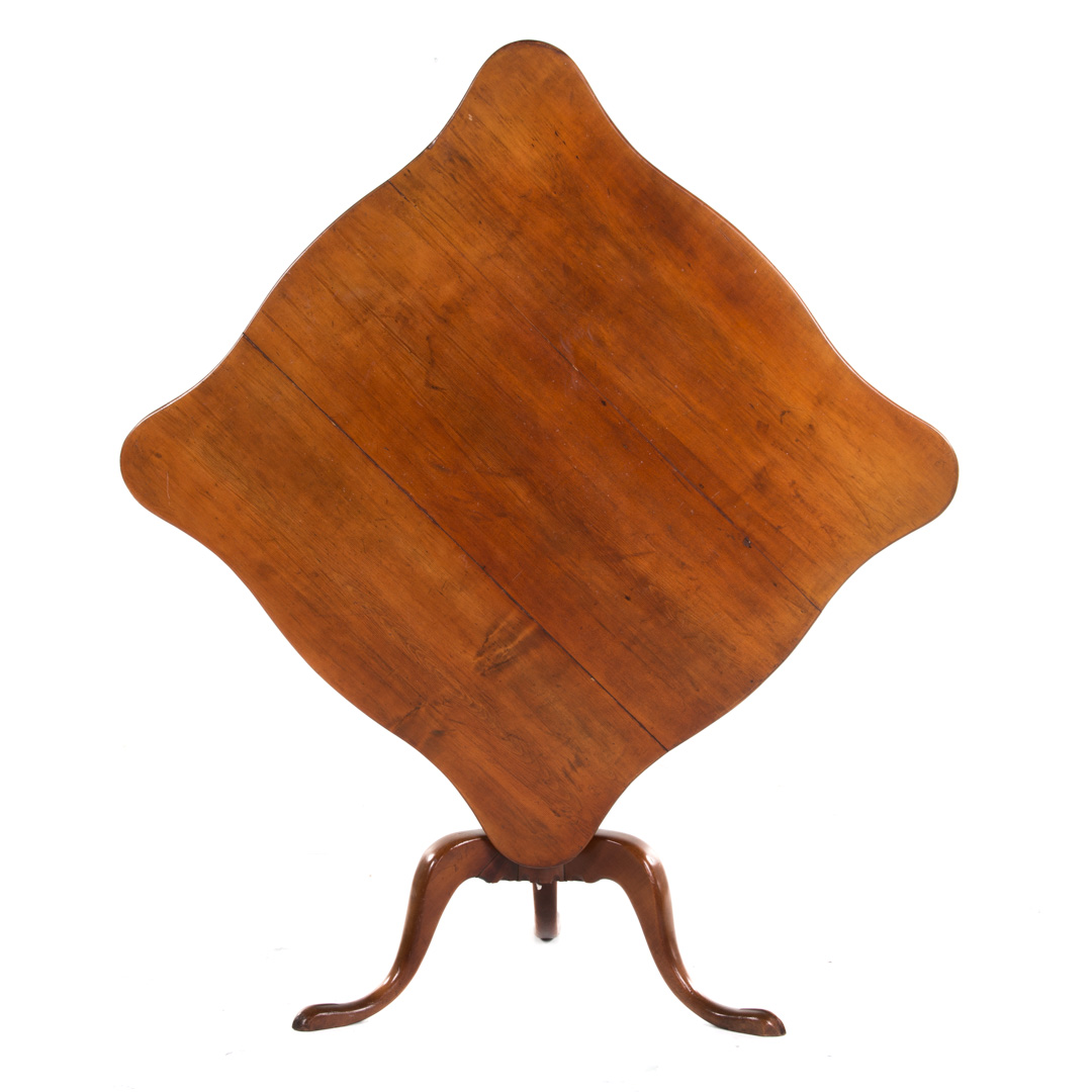 Appraisal: American Queen Anne maple tilt-top table th century hinged square