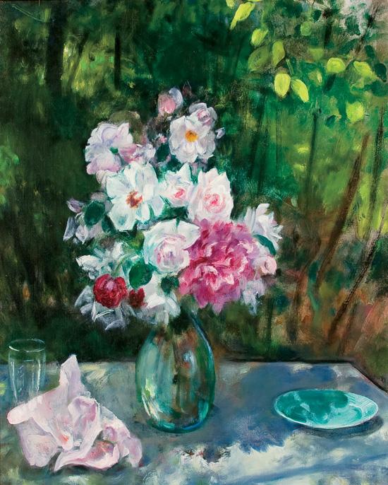 Appraisal: MARTHA WALTER American - Floral Arrangement on a Table oil