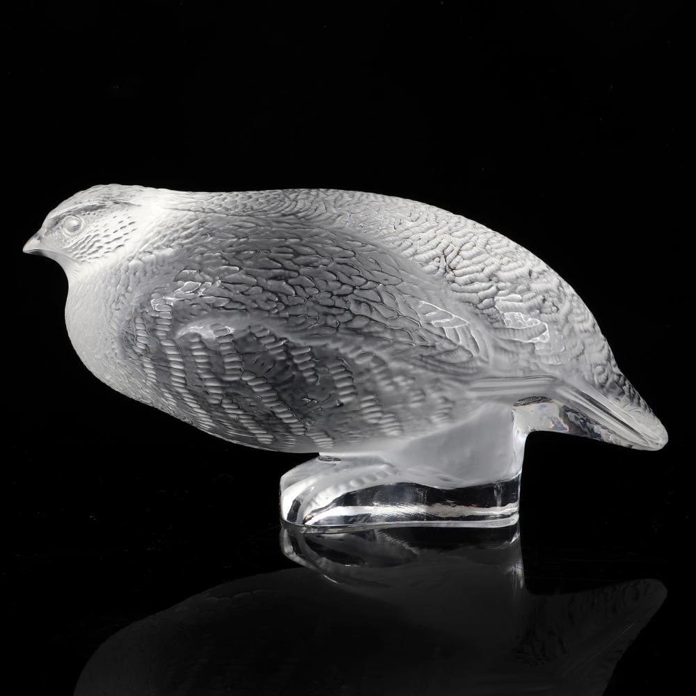 Appraisal: LALIQUE FRANCE CRYSTAL PARTRIDGE BIRD FIGURE H X W X