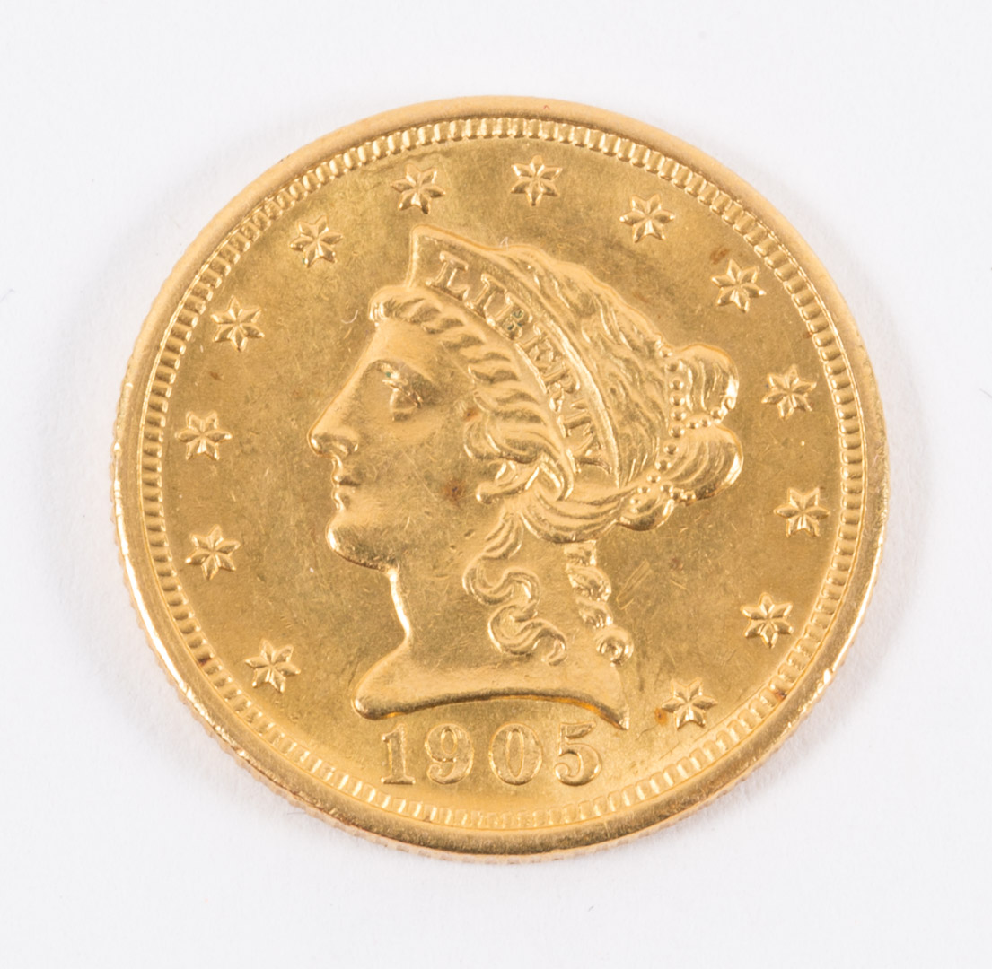 Appraisal: a U S Coronet type gold quarter eagle MS-