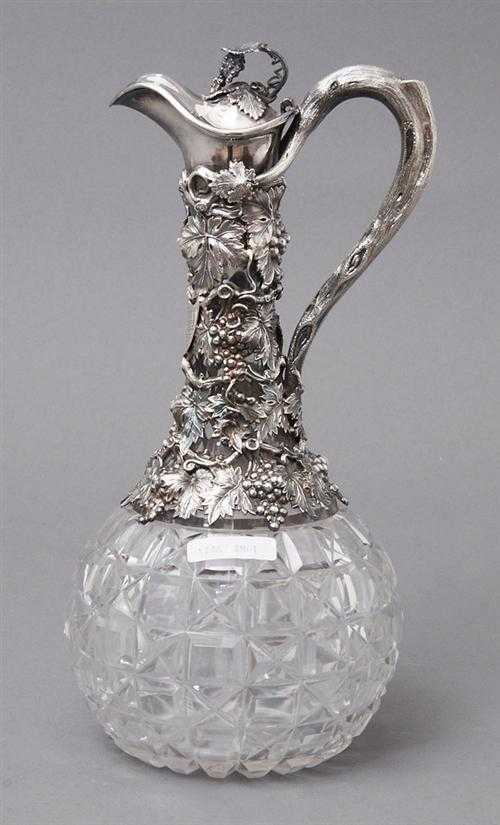 Appraisal: WINE CARAFFE Birmingham Maker's mark Carlisle Watt H cm Cut