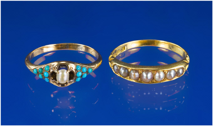 Appraisal: ct Gold Eternity Ring Set With Seed Pearls Full Hallmark