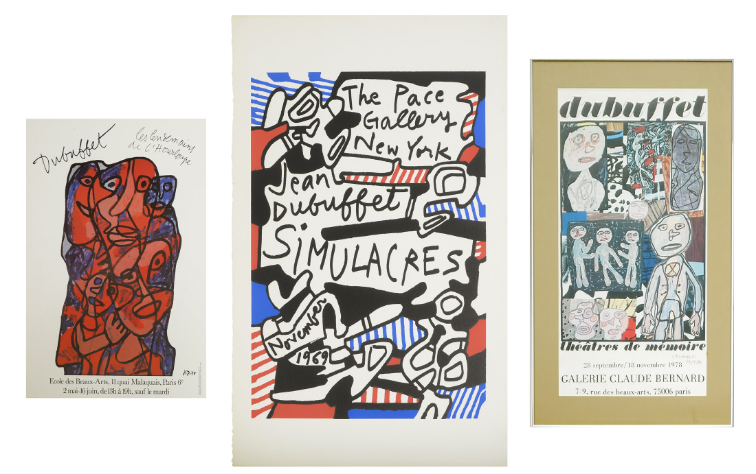 Appraisal: PC JEAN DUBUFFET EXHIBITION POSTER LOT Pace Gallery Simulacres Serigraph