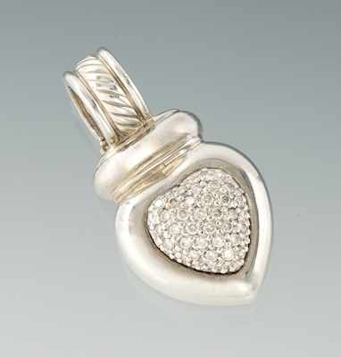 Appraisal: A David Yurman Sterling Silver and Diamond Heart Pendant Sterling