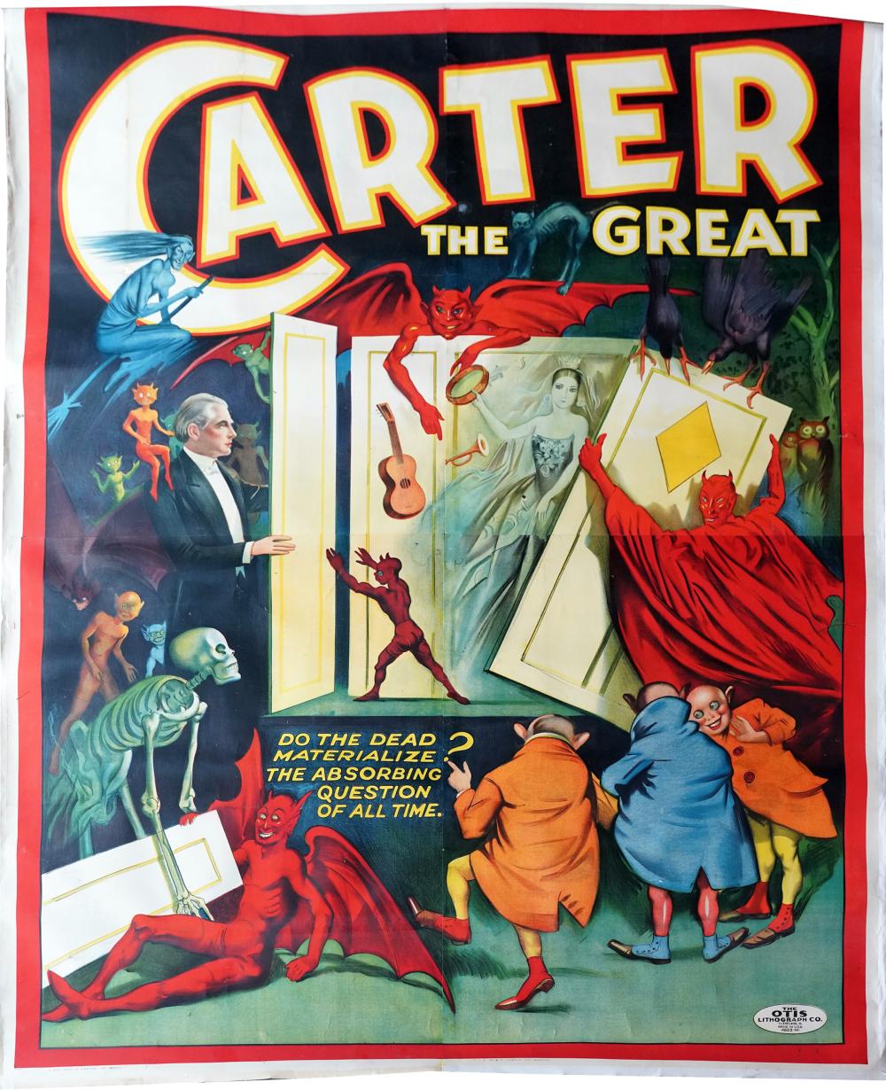 Appraisal: CARTER THE GREAT MAGICIAN POSTERlithographi on multiple sheets of paper