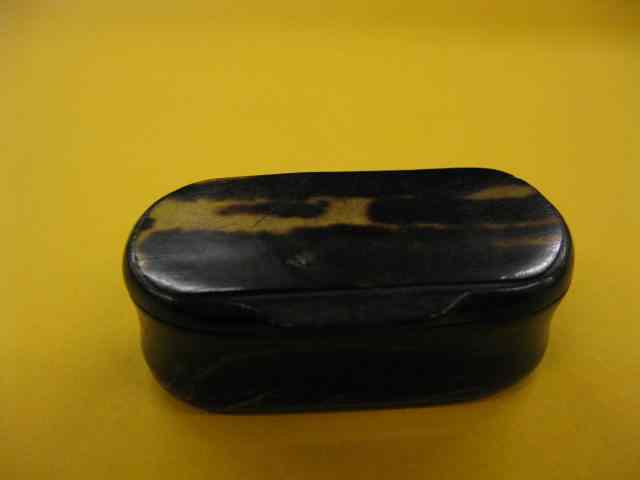 Appraisal: Early Tortoise Shell Snuff Box oval '' x '' hinged