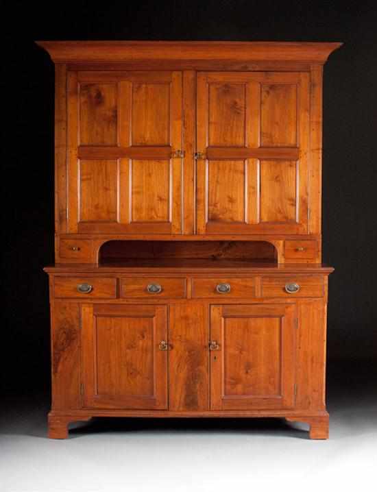 Appraisal: Chippendale walnut step-back cupboard Pennsylvania circa double blind door upper