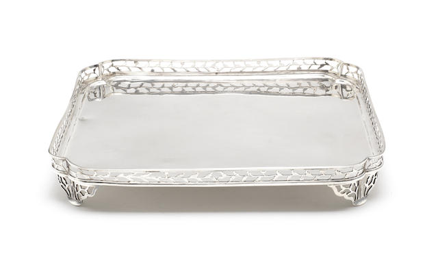 Appraisal: An th century Dutch silver tray by Reynier Brandt Amsterdam