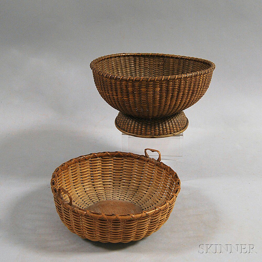 Appraisal: Two Nantucket Basketry Bowls th and th century a round