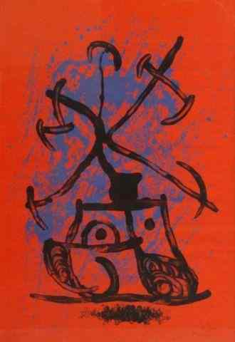 Appraisal: MIRO Joan Lithograph L'Entraineuse-Rouge Pencil signed lower right and inscribed