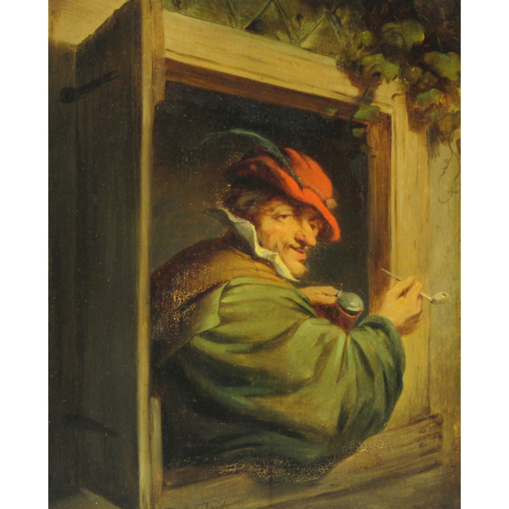 Appraisal: After Adriaen van Ostade Smoker at a Window Inscribed A