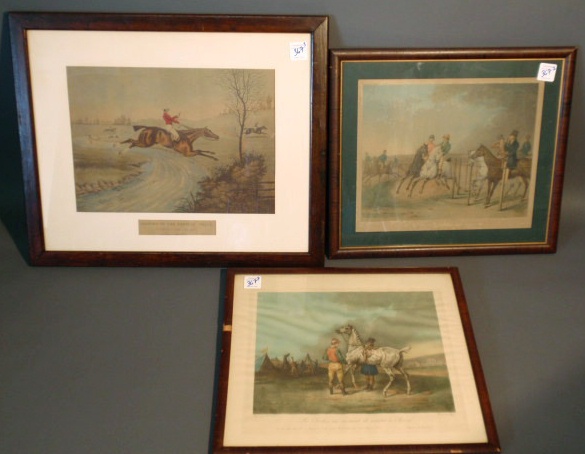 Appraisal: Three equestrian prints