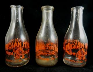 Appraisal: Dairy bottles Dairy- Pyro quarts including 'Indian Hill Farm Dairy