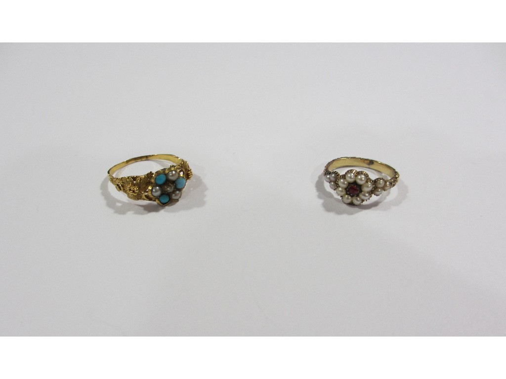 Appraisal: Lot comprising a Victorian ct gold turquoise diamond and seed