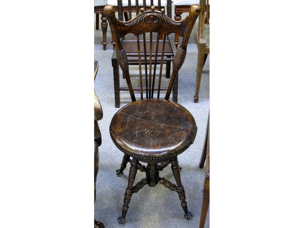 Appraisal: Side chair with rise and fall seat on metal and