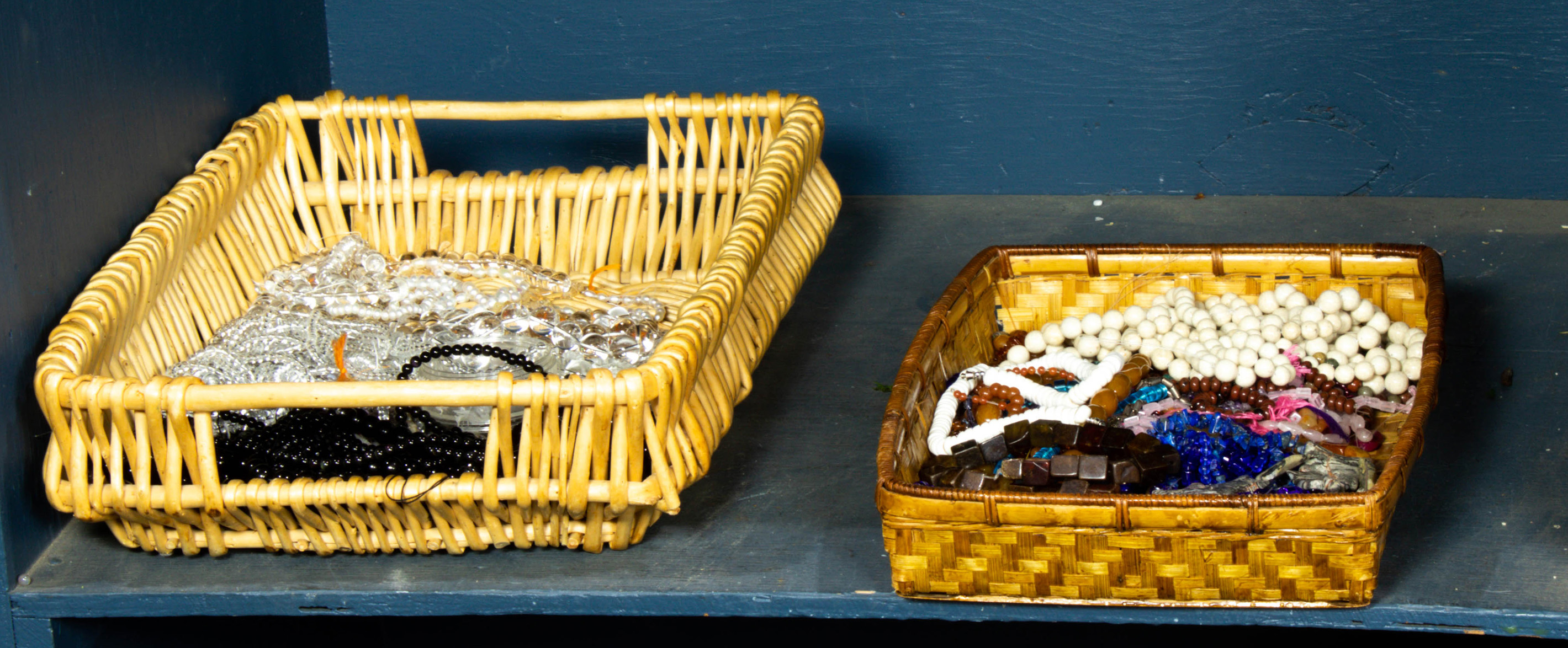 Appraisal: THREE BINS OF ASSOCIATED JEWELRY BEADS Three bins of associated