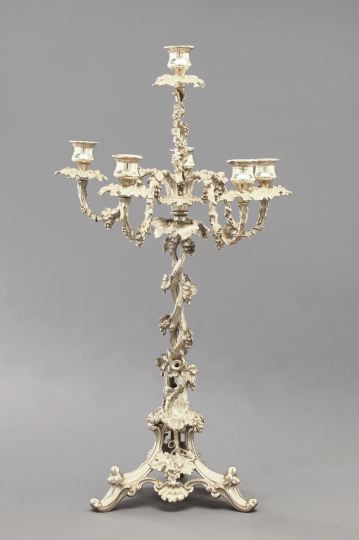 Appraisal: Good English Silverplated Nickel Silver Tripodal Six-Light Candelabrum first quarter