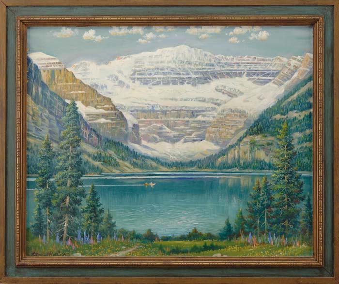 Appraisal: A ROTH American th Century LAKE LOUISE Oil on canvas