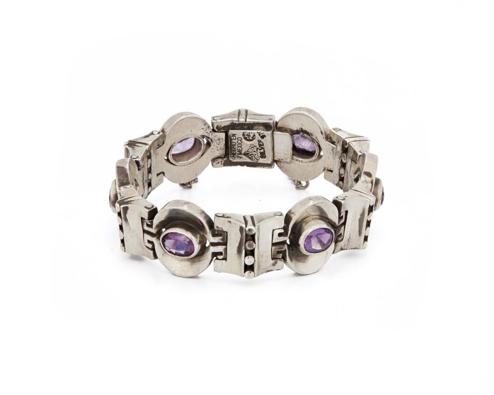 Appraisal: An Antonio Pineda silver and amethyst bracelet Circa - Taxco