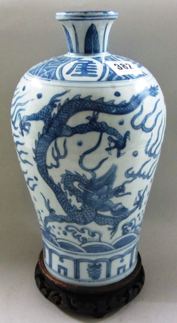 Appraisal: A Chinese blue and white vase in Ming style th