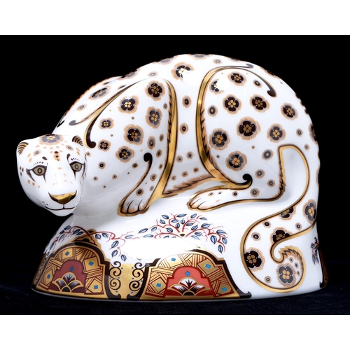 Appraisal: A Royal Crown Derby Snow Leopard Connaught House exclusive numbered