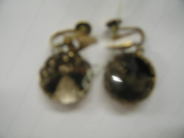 Appraisal: Smoky Topaz Earrings fancy cut gems in k yellow gold