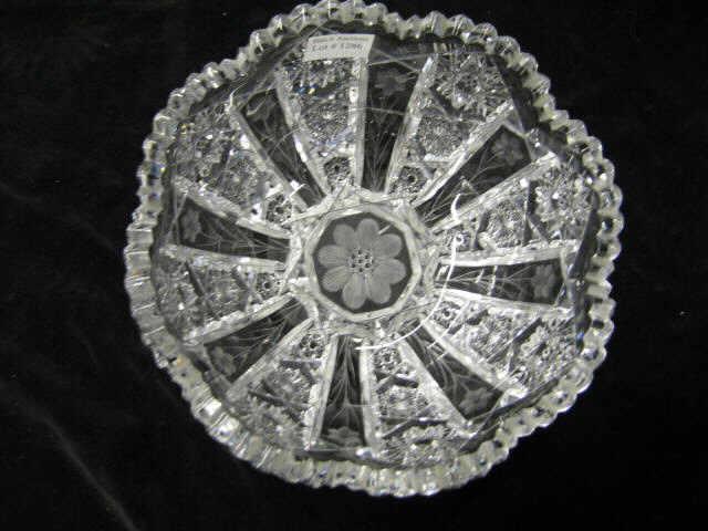 Appraisal: Brilliant Period Cut Glass Bowl alternating panels with starburst flowers