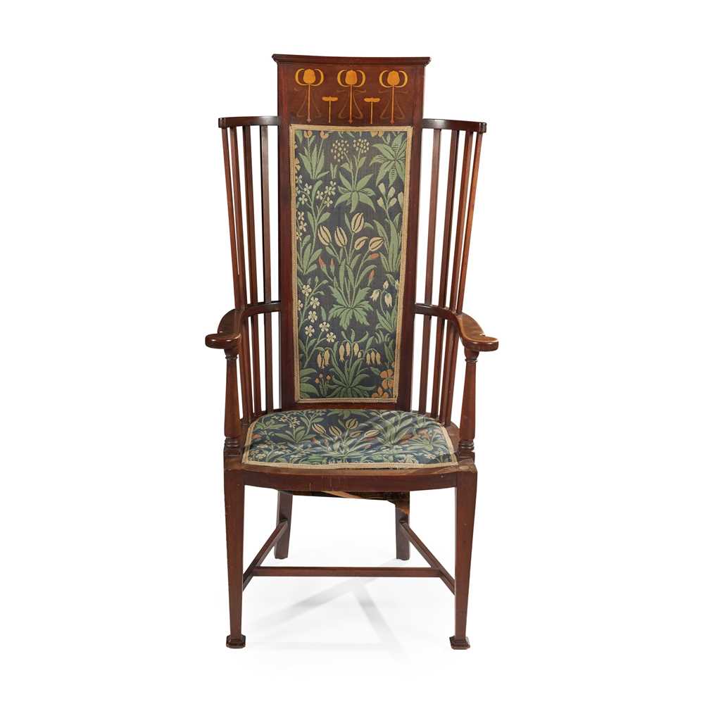 Appraisal: SHAPLAND PETTER BARNSTAPLE ATTRIBUTED WINDSOR ARTS CRAFTS ARMCHAIR CIRCA mahogany