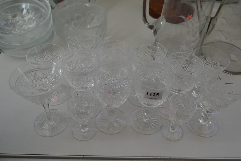 Appraisal: A GROUP OF SIX EDINBURGH CRYSTAL SHERRY GLASSES WITH AN