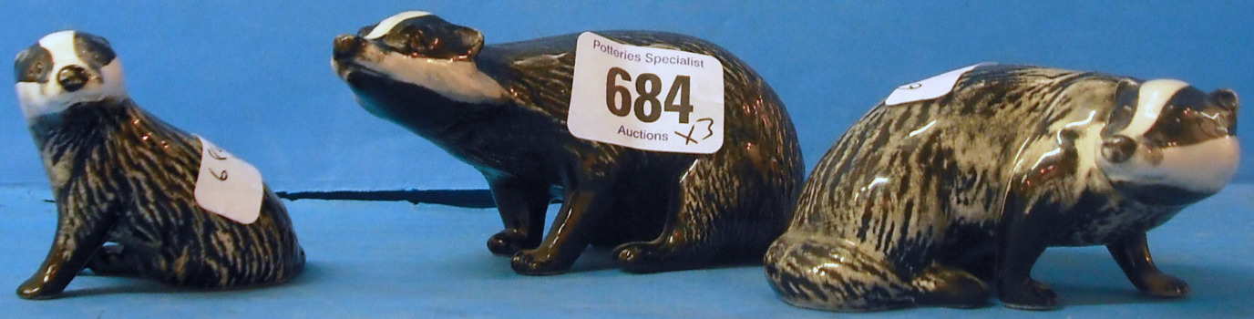 Appraisal: Beswick Badger Family Male Female and Cub