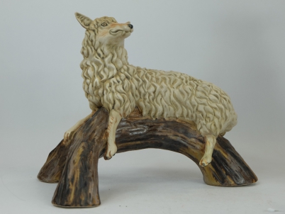 Appraisal: Cobridge Stoneware model of a sheep standing on hind legs