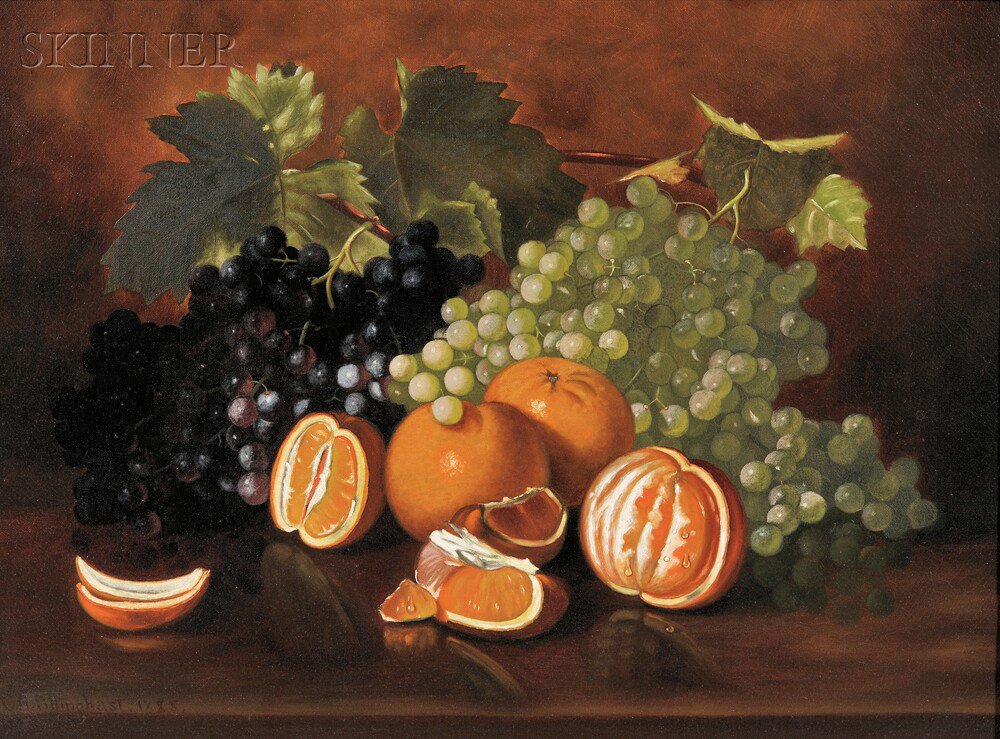 Appraisal: C A Tillinghast American fl circa Oranges and Grapes Signed