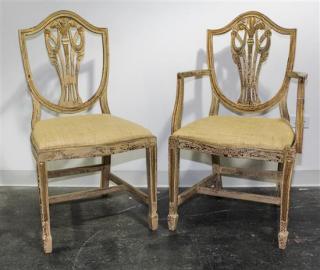 Appraisal: A Pair of Italian Painted Side Chairs Height inches A