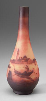 Appraisal: quot D Argental quot cameo art glass vase Venetian harbor